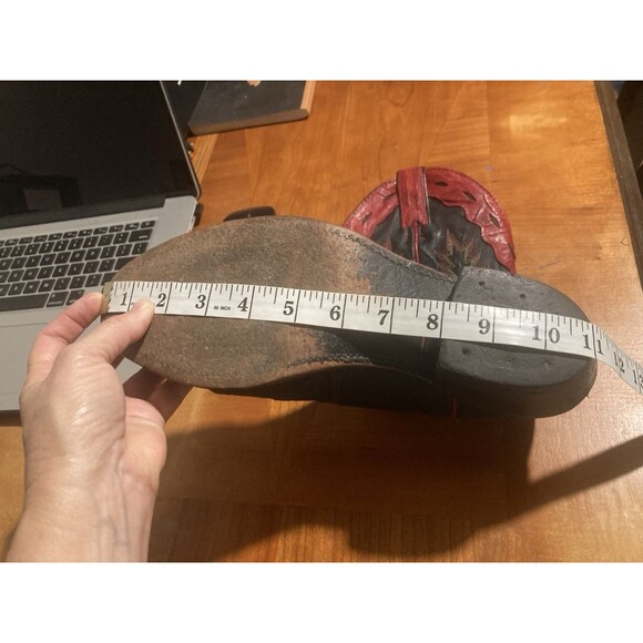 Original Abilene Boots Western Cowboy Red Black Leather (READ F/ SIZE) VTG 90s - Picture 9 of 12